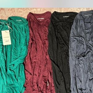 Mandala Women's Long Sleeve Tops - Green, Burgundy, Black, Blue